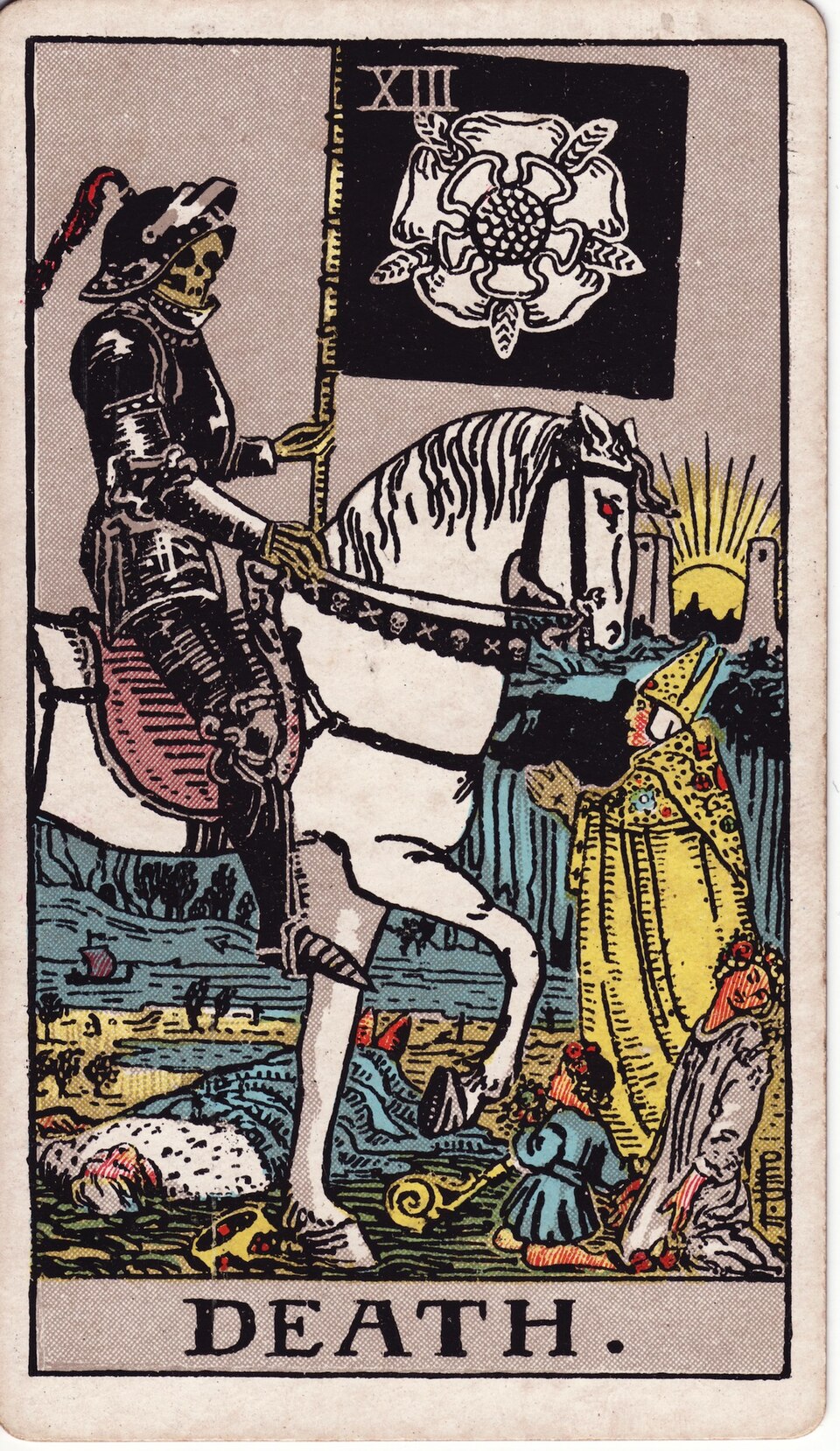 Death from the Rider–Waite–Smith tarot, 1909, public domain