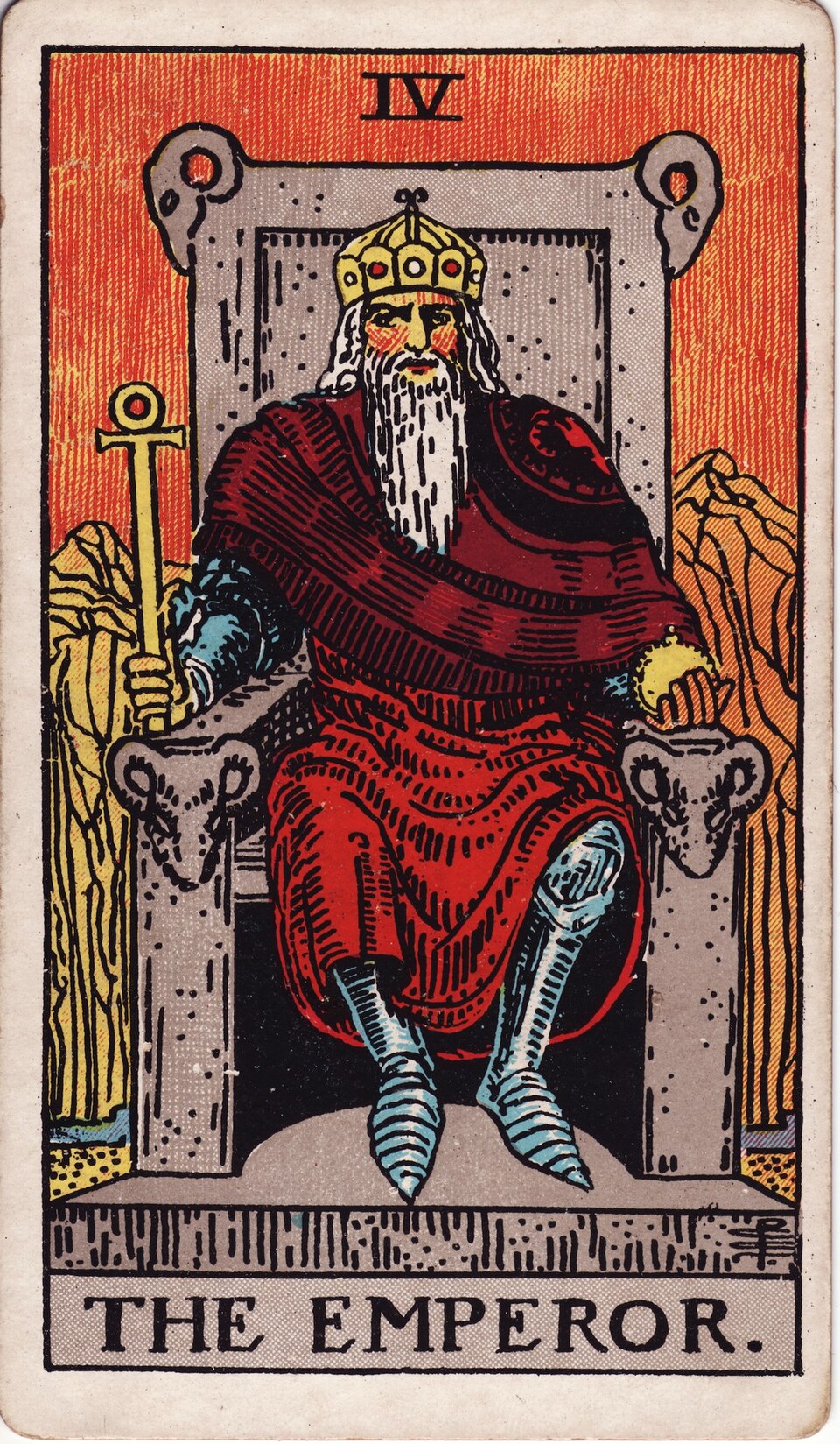 The Emperor from the Rider–Waite–Smith tarot, 1909, public domain
