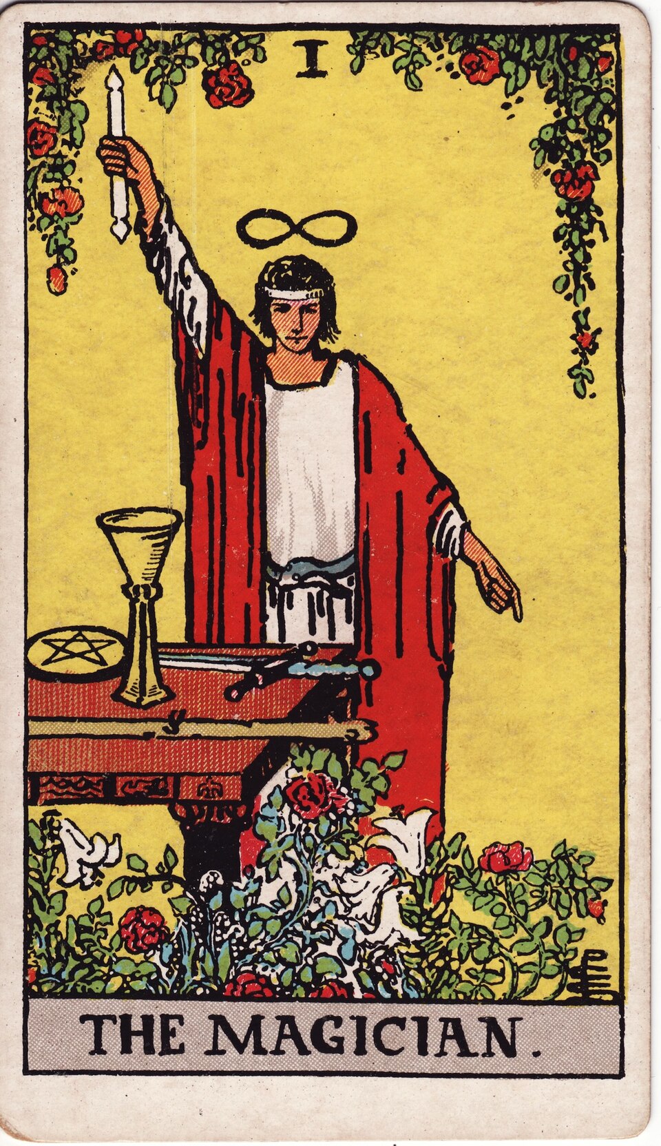 The Magician from the Rider–Waite–Smith tarot, 1909, public domain